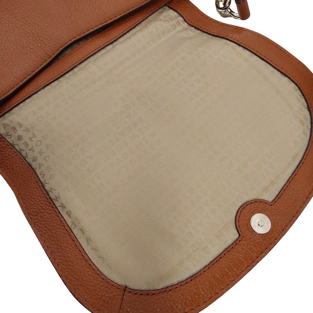 Kate Spade New York Brown Pebbled Leather Crossbody Saddle Bag EUC - Picture 8 of 12